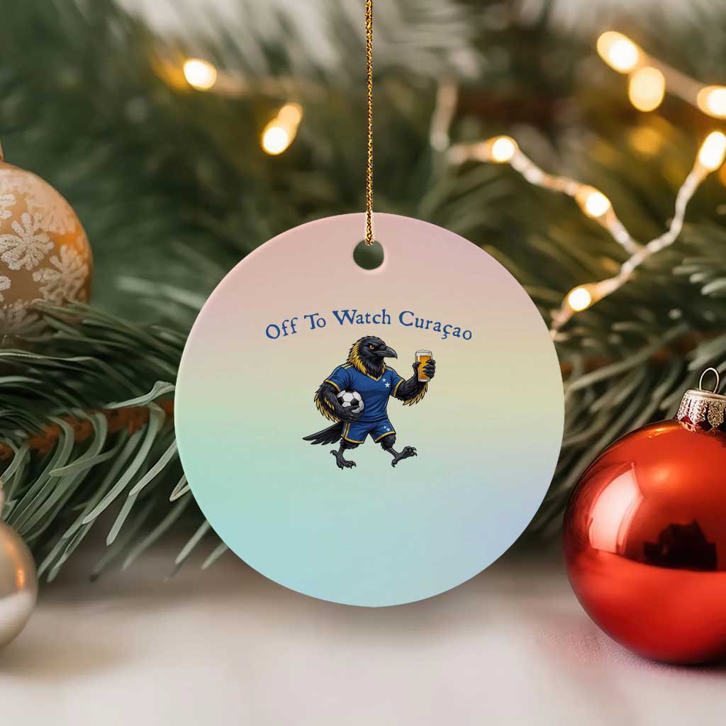 Funny Curacao Bird Soccer Fan Gift Ceramic Ornament Off To Watch Curaçao