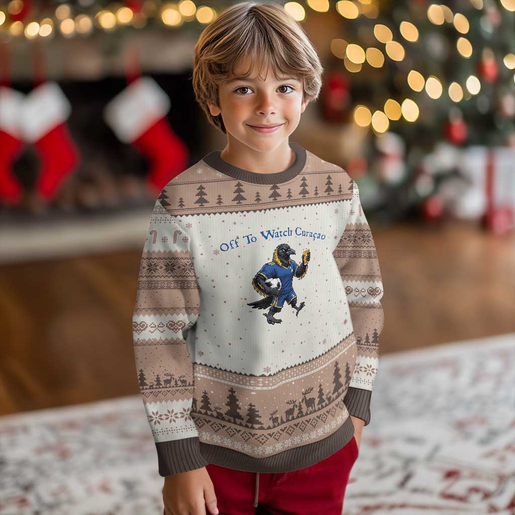 Funny Curacao Bird Soccer Fan Gift Ugly Christmas Sweater Off To Watch Curaçao