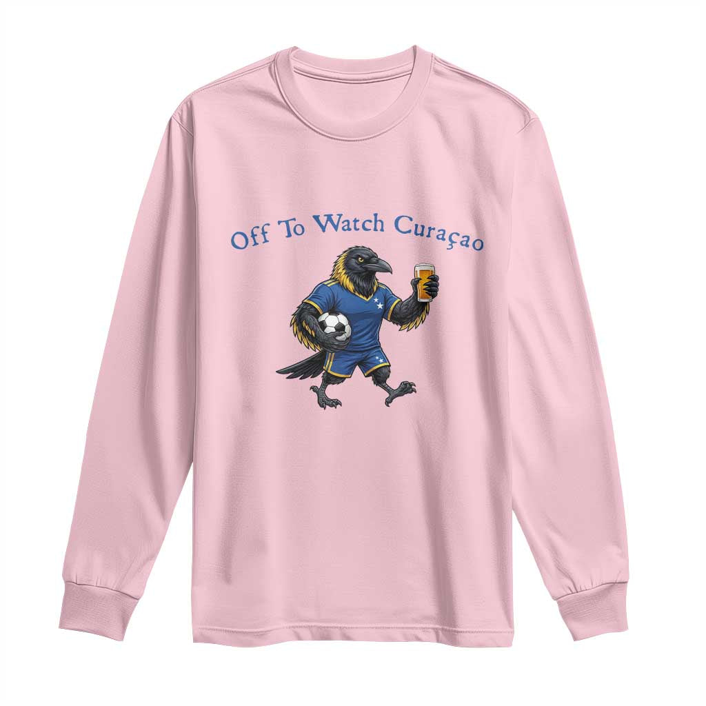 Funny Curacao Bird Soccer Fan Gift Long Sleeve Shirt Off To Watch Curaçao