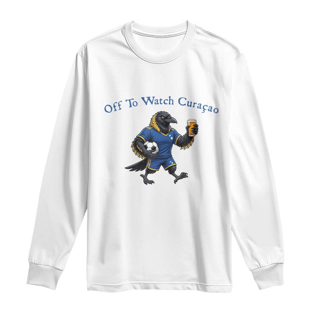 Funny Curacao Bird Soccer Fan Gift Long Sleeve Shirt Off To Watch Curaçao TS12 White Print Your Wear