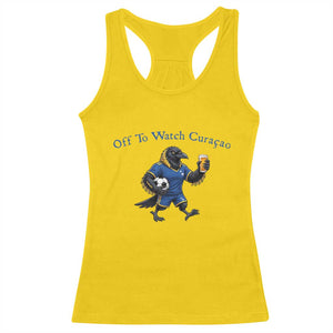 Funny Curacao Bird Soccer Fan Gift Racerback Tank Top Off To Watch Curaçao