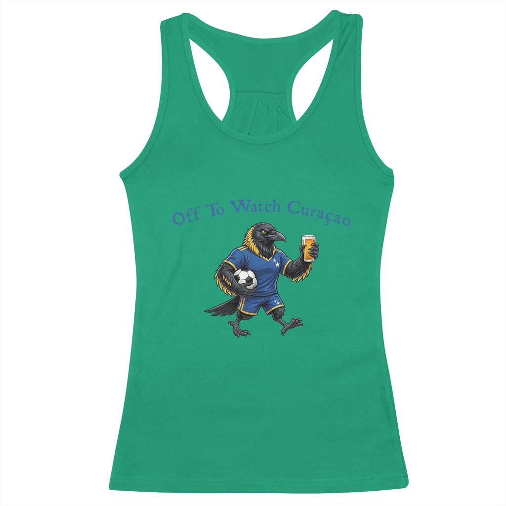Funny Curacao Bird Soccer Fan Gift Racerback Tank Top Off To Watch Curaçao