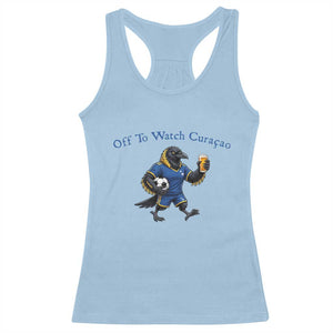 Funny Curacao Bird Soccer Fan Gift Racerback Tank Top Off To Watch Curaçao