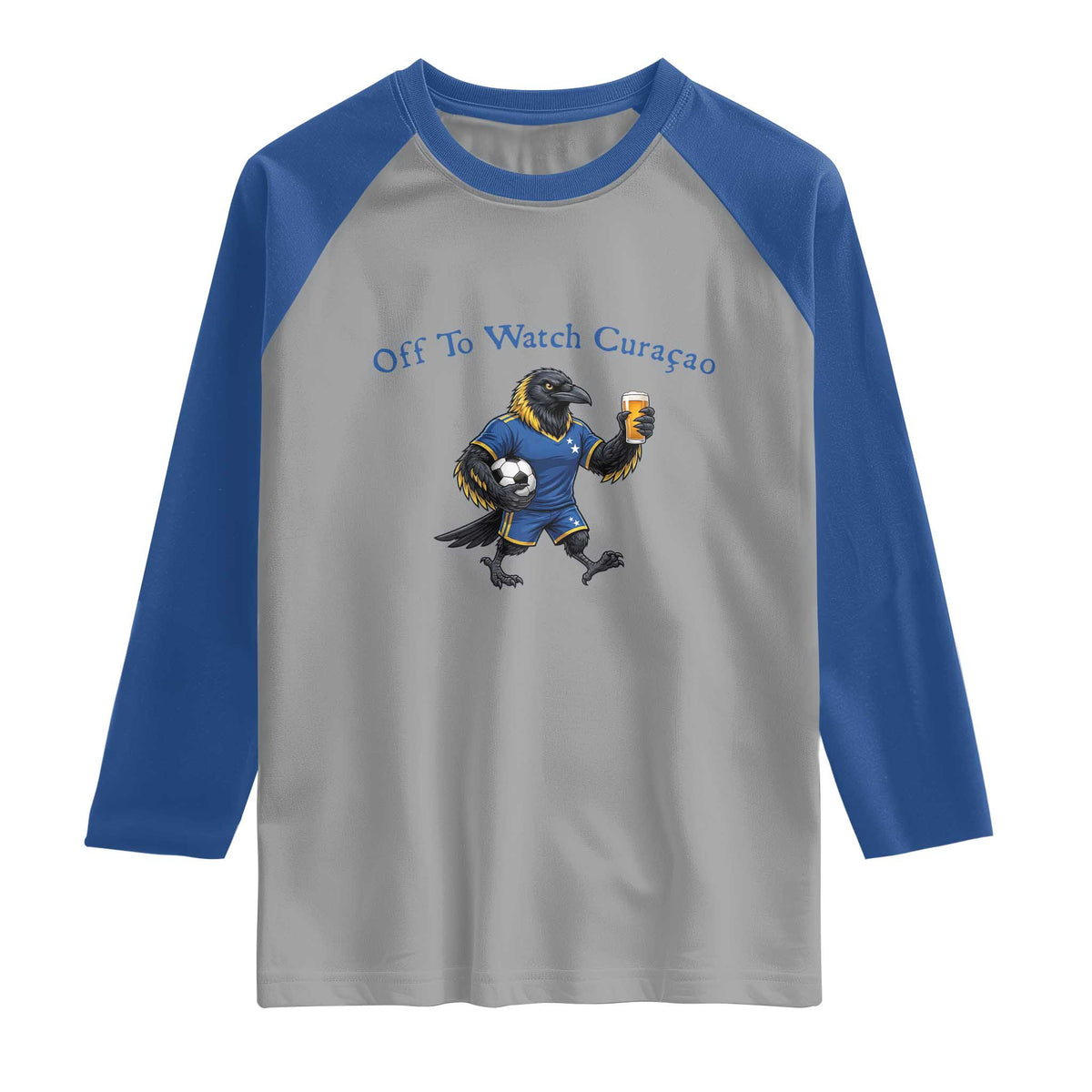 Funny Curacao Bird Soccer Fan Gift Raglan Shirt Off To Watch Curaçao