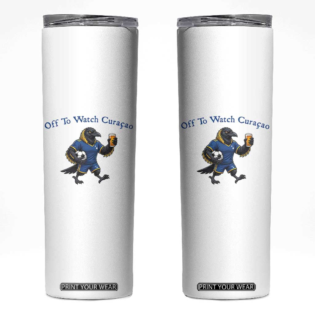 Funny Curacao Bird Soccer Fan Gift Skinny Tumbler Off To Watch Curaçao