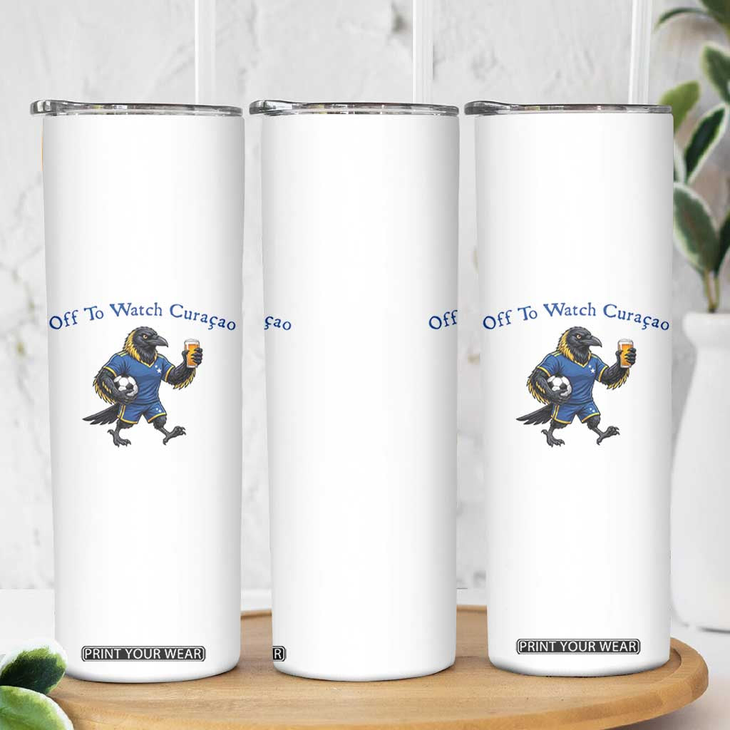 Funny Curacao Bird Soccer Fan Gift Skinny Tumbler Off To Watch Curaçao