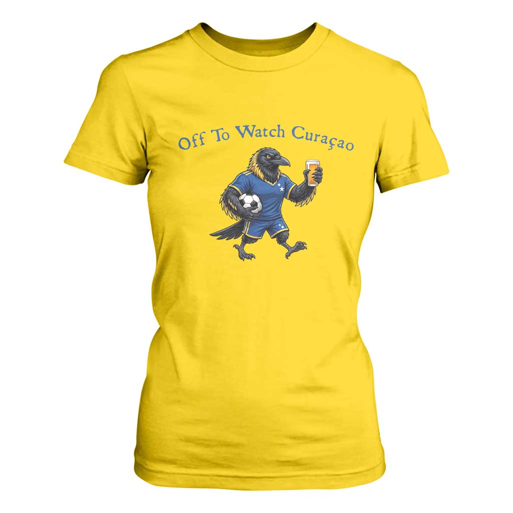 Funny Curacao Bird Soccer Fan Gift T Shirt For Women Off To Watch Curaçao