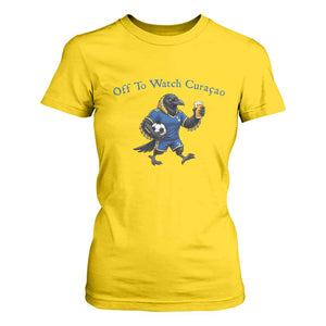 Funny Curacao Bird Soccer Fan Gift T Shirt For Women Off To Watch Curaçao