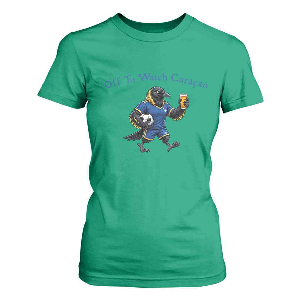 Funny Curacao Bird Soccer Fan Gift T Shirt For Women Off To Watch Curaçao