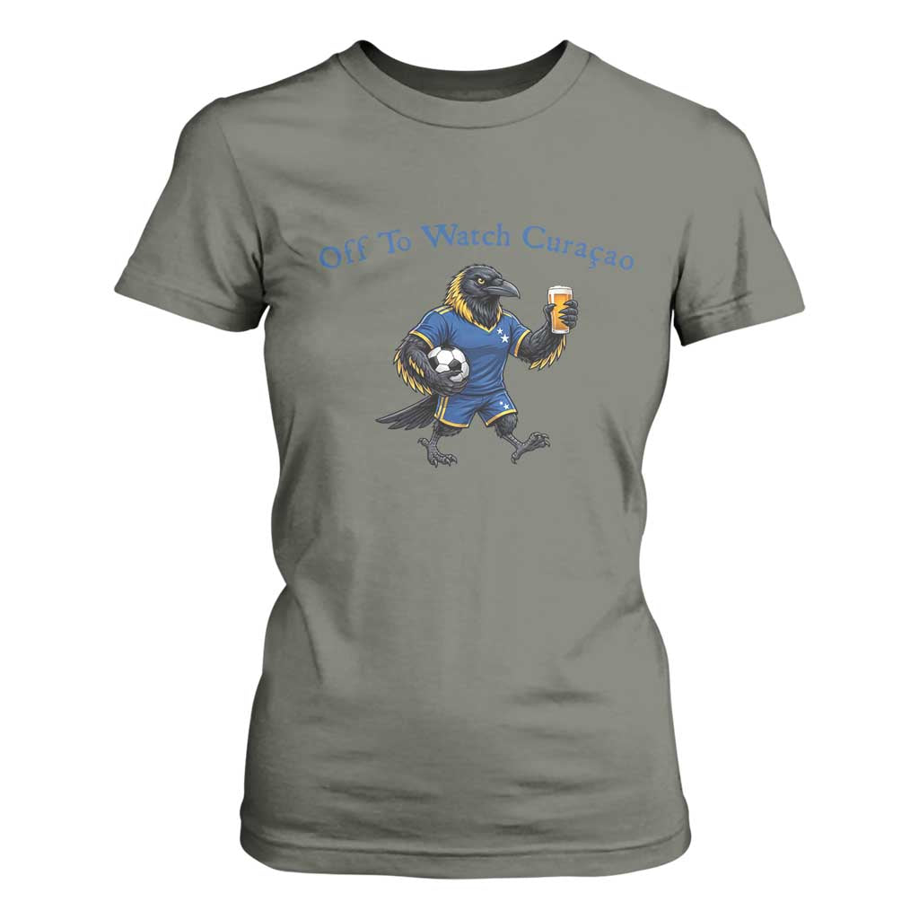 Funny Curacao Bird Soccer Fan Gift T Shirt For Women Off To Watch Curaçao
