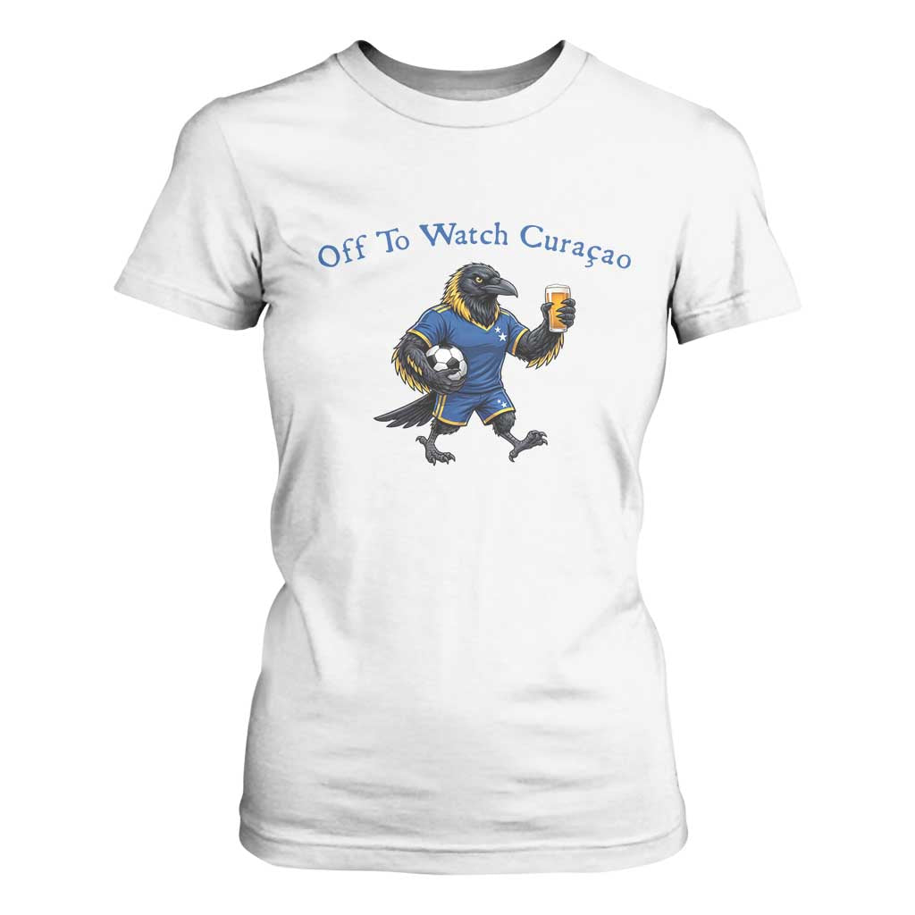 Funny Curacao Bird Soccer Fan Gift T Shirt For Women Off To Watch Curaçao