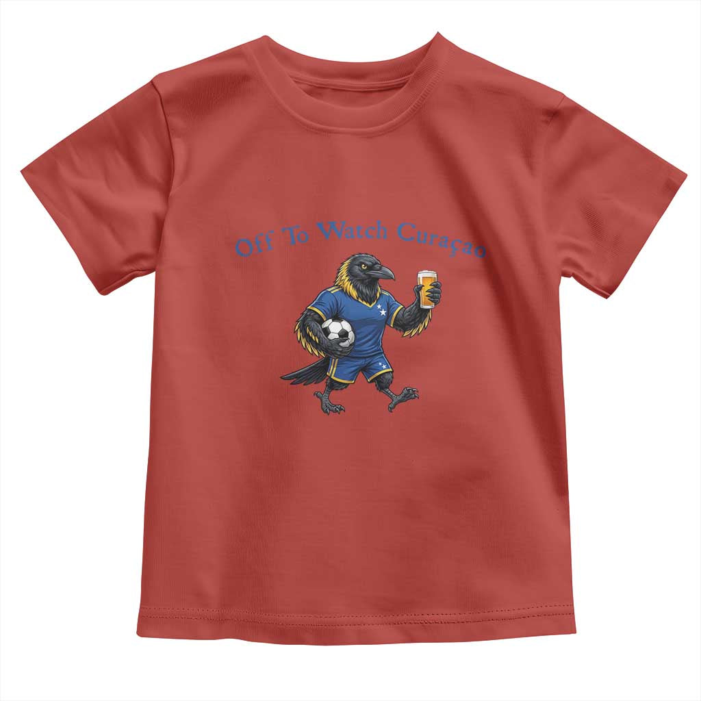 Funny Curacao Bird Soccer Fan Gift Toddler T Shirt Off To Watch Curaçao