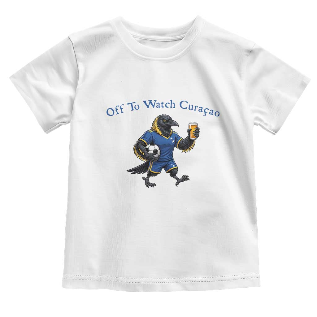 Funny Curacao Bird Soccer Fan Gift Toddler T Shirt Off To Watch Curaçao TS12 White Print Your Wear