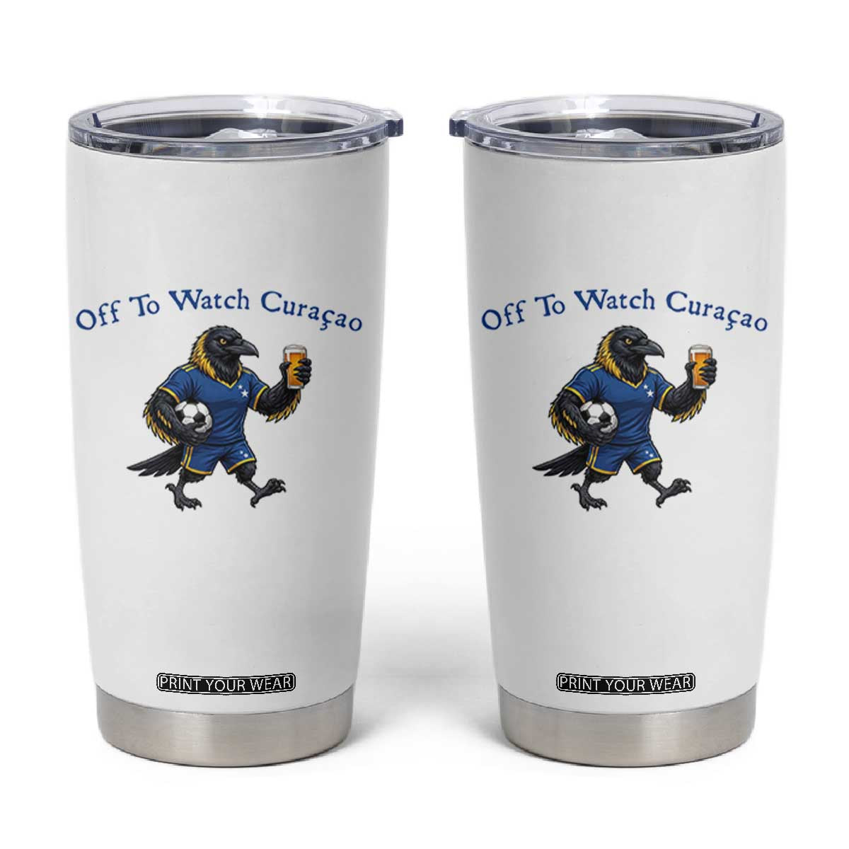 Funny Curacao Bird Soccer Fan Gift Tumbler Cup Off To Watch Curaçao