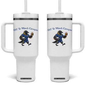 Funny Curacao Bird Soccer Fan Gift Tumbler With Handle Off To Watch Curaçao
