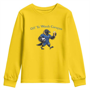Funny Curacao Bird Soccer Fan Gift Youth Sweatshirt Off To Watch Curaçao