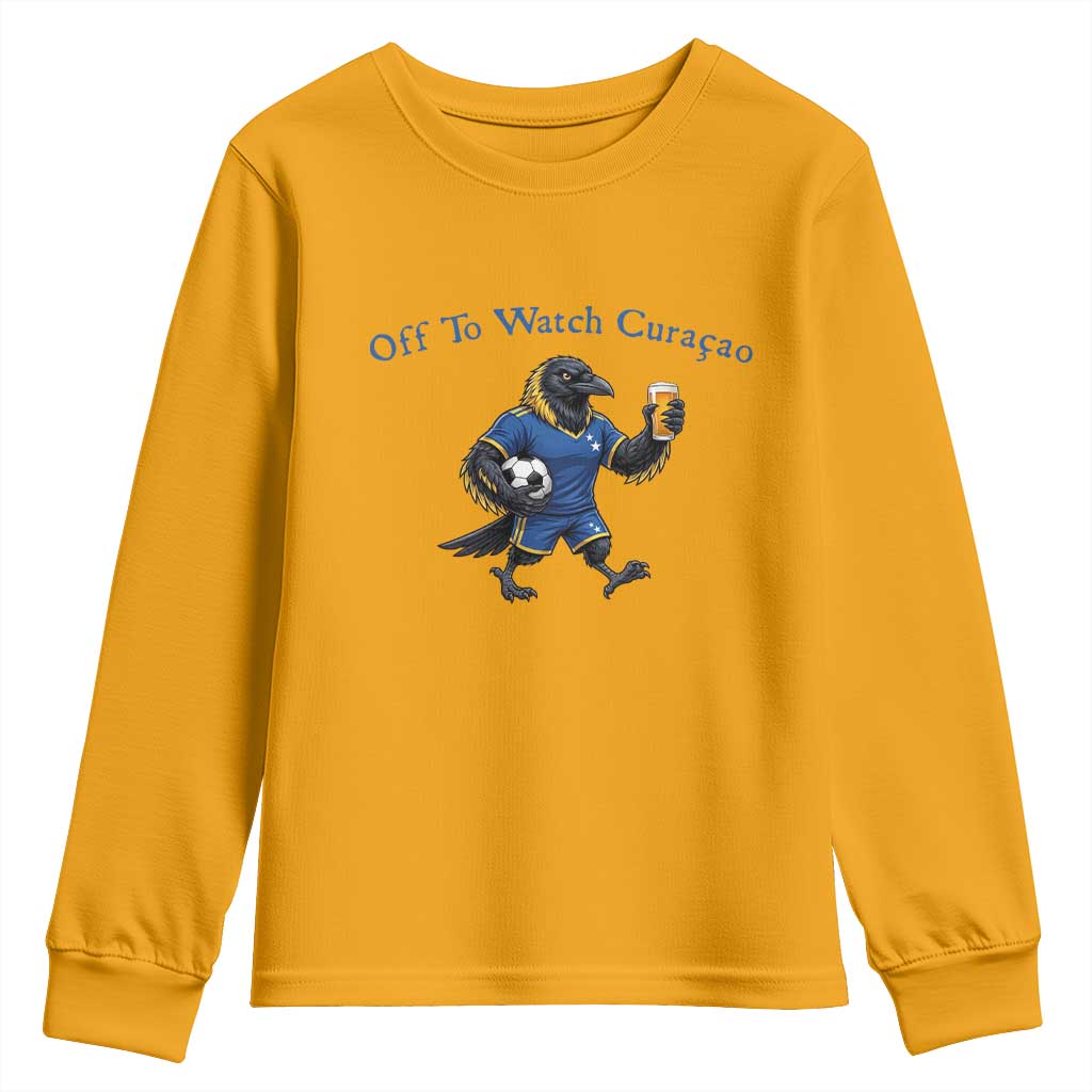 Funny Curacao Bird Soccer Fan Gift Youth Sweatshirt Off To Watch Curaçao