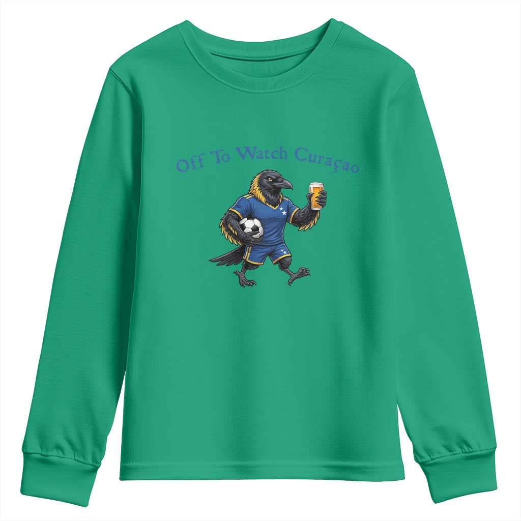 Funny Curacao Bird Soccer Fan Gift Youth Sweatshirt Off To Watch Curaçao