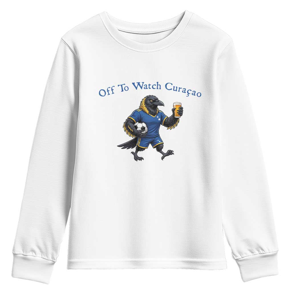 Funny Curacao Bird Soccer Fan Gift Youth Sweatshirt Off To Watch Curaçao