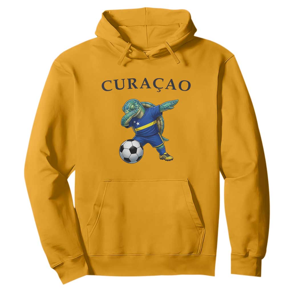 Funny Dabbing Sea Turtle Curaçao Soccer Fan Hoodie Caribbean Pride Graphic