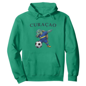 Funny Dabbing Sea Turtle Curaçao Soccer Fan Hoodie Caribbean Pride Graphic