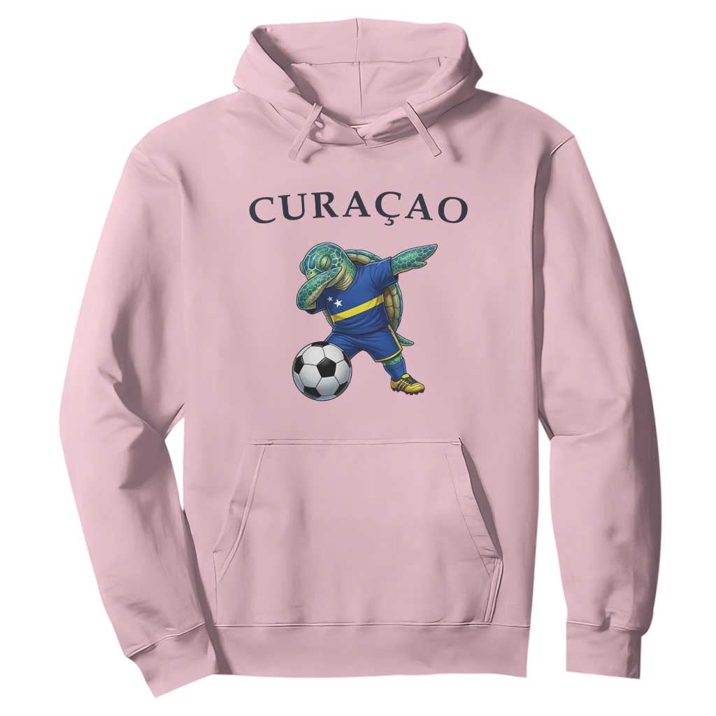 Funny Dabbing Sea Turtle Curaçao Soccer Fan Hoodie Caribbean Pride Graphic