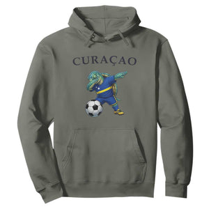 Funny Dabbing Sea Turtle Curaçao Soccer Fan Hoodie Caribbean Pride Graphic