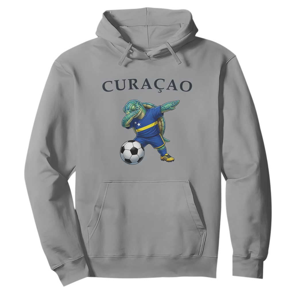 Funny Dabbing Sea Turtle Curaçao Soccer Fan Hoodie Caribbean Pride Graphic
