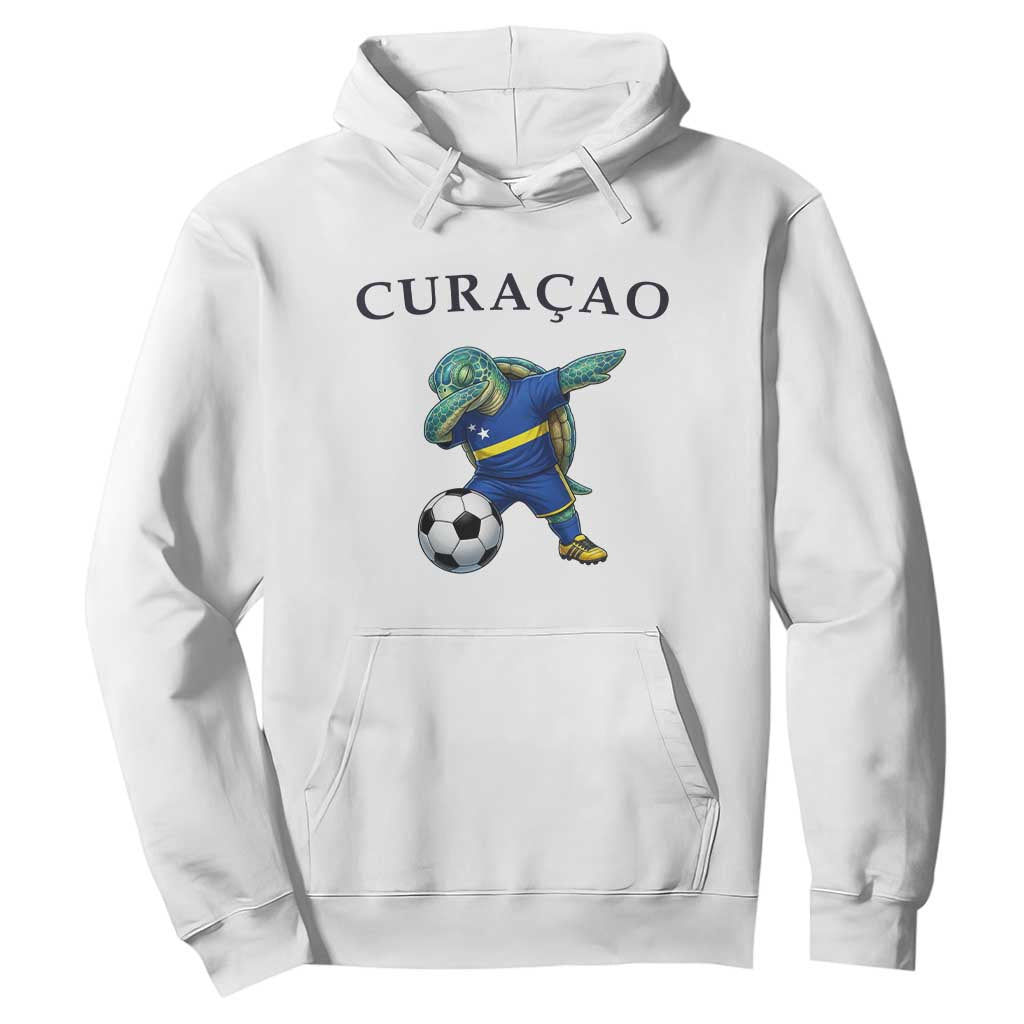 Funny Dabbing Sea Turtle Curaçao Soccer Fan Hoodie Caribbean Pride Graphic