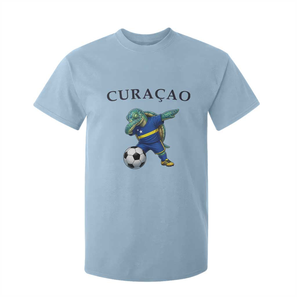 Funny Dabbing Sea Turtle Curaçao Soccer Fan T Shirt For Kid Caribbean Pride Graphic