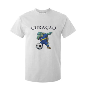 Funny Dabbing Sea Turtle Curaçao Soccer Fan T Shirt For Kid Caribbean Pride Graphic