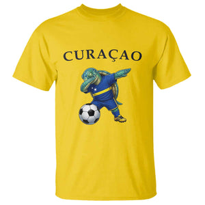 Funny Dabbing Sea Turtle Curaçao Soccer Fan T Shirt Caribbean Pride Graphic
