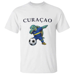 Funny Dabbing Sea Turtle Curaçao Soccer Fan T Shirt Caribbean Pride Graphic