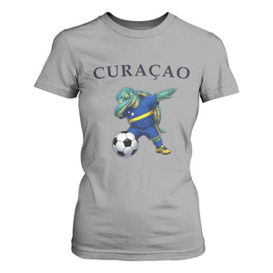 Funny Dabbing Sea Turtle Curaçao Soccer Fan T Shirt For Women Caribbean Pride Graphic