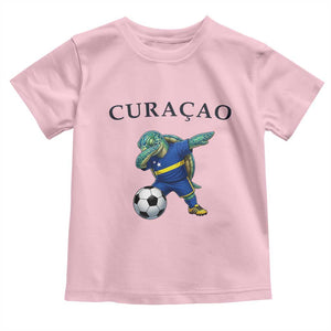 Funny Dabbing Sea Turtle Curaçao Soccer Fan Toddler T Shirt Caribbean Pride Graphic