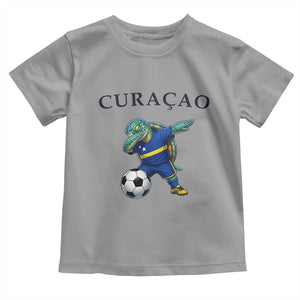 Funny Dabbing Sea Turtle Curaçao Soccer Fan Toddler T Shirt Caribbean Pride Graphic