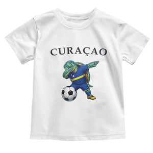 Funny Dabbing Sea Turtle Curaçao Soccer Fan Toddler T Shirt Caribbean Pride Graphic