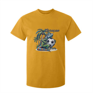 Funny Curaçao Iguana Soccer Fan T Shirt For Kid Caribbean Pride Football Graphic