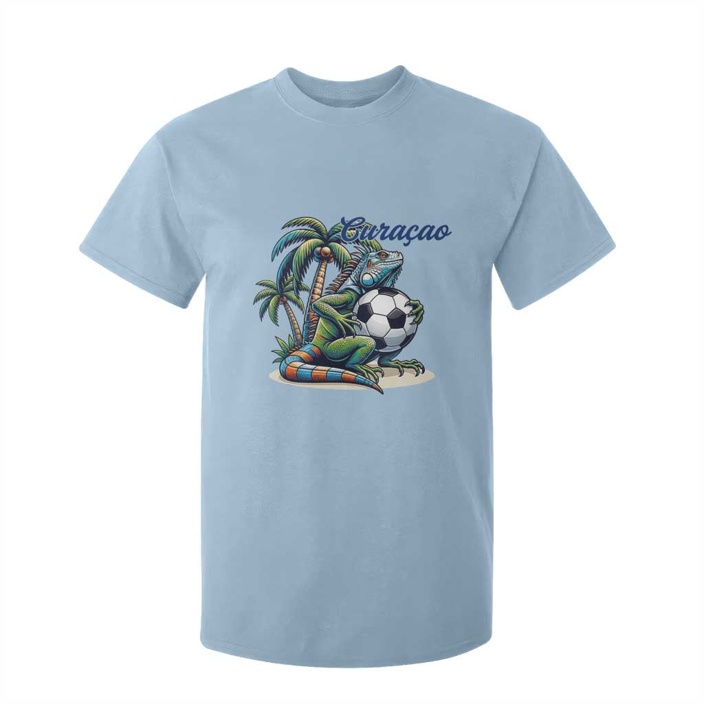 Funny Curaçao Iguana Soccer Fan T Shirt For Kid Caribbean Pride Football Graphic