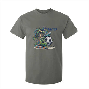 Funny Curaçao Iguana Soccer Fan T Shirt For Kid Caribbean Pride Football Graphic