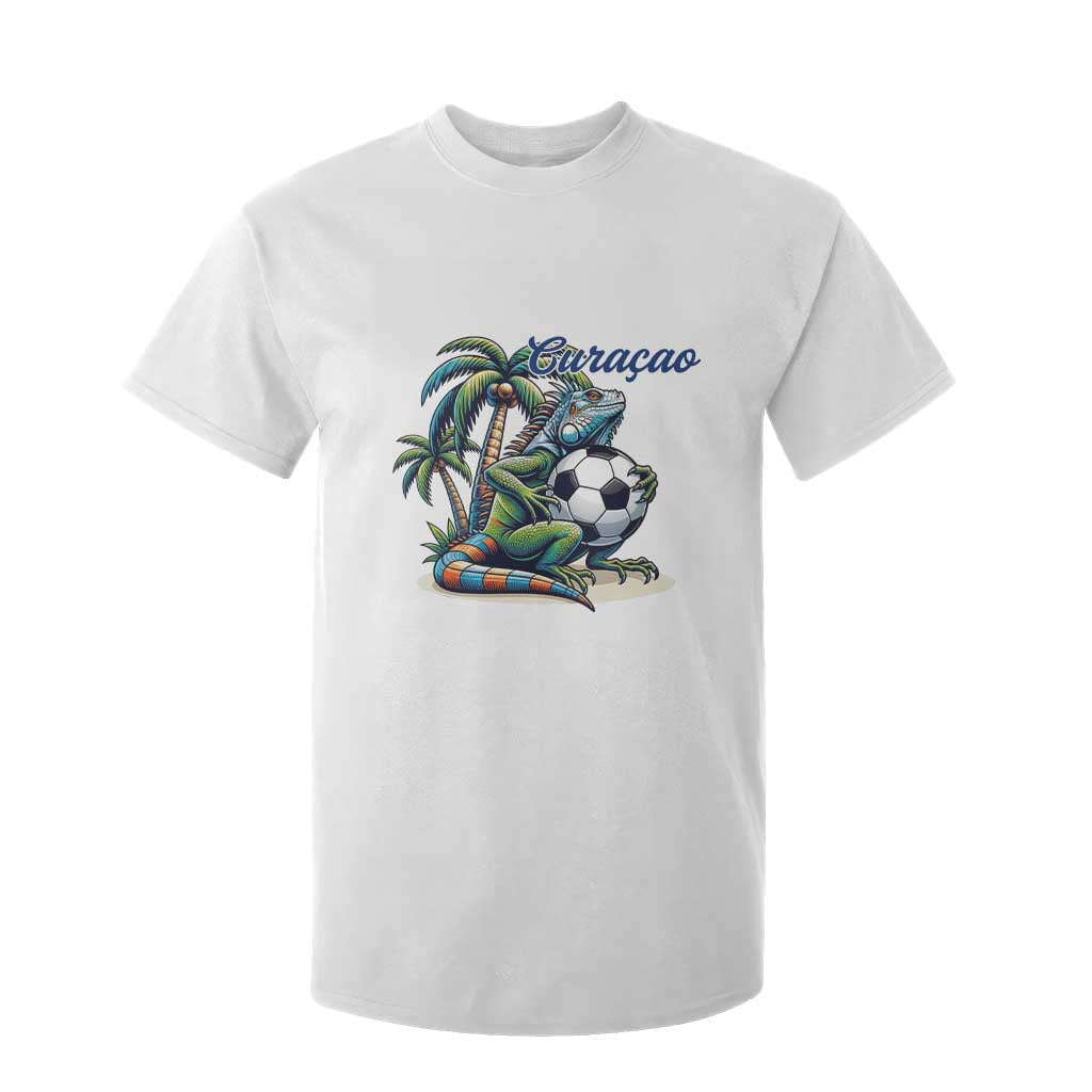 Funny Curaçao Iguana Soccer Fan T Shirt For Kid Caribbean Pride Football Graphic