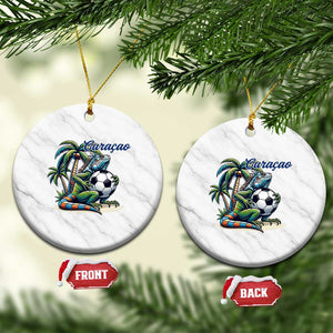 Funny Curaçao Iguana Soccer Fan Ceramic Ornament Caribbean Pride Football Graphic