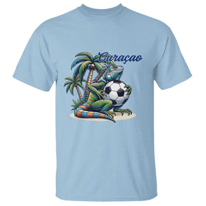 Funny Curaçao Iguana Soccer Fan T Shirt Caribbean Pride Football Graphic
