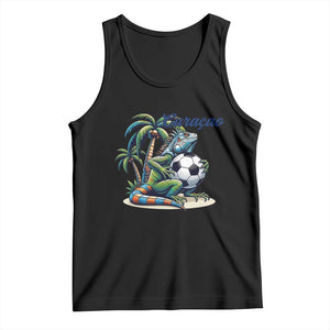Funny Curaçao Iguana Soccer Fan Tank Top Caribbean Pride Football Graphic