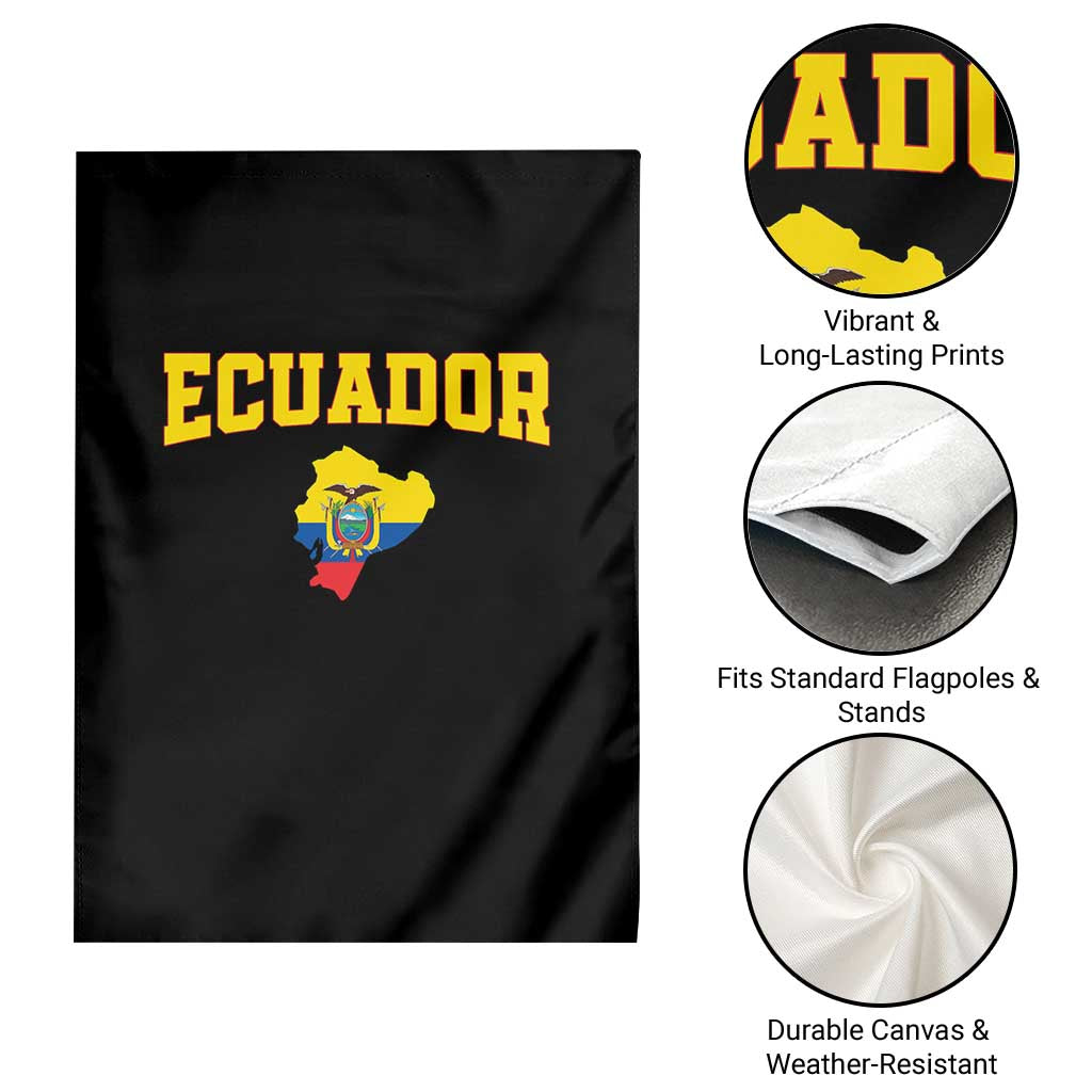 Proud Ecuadorian Map Garden Flag Ecuador Roots Heritage Pride
