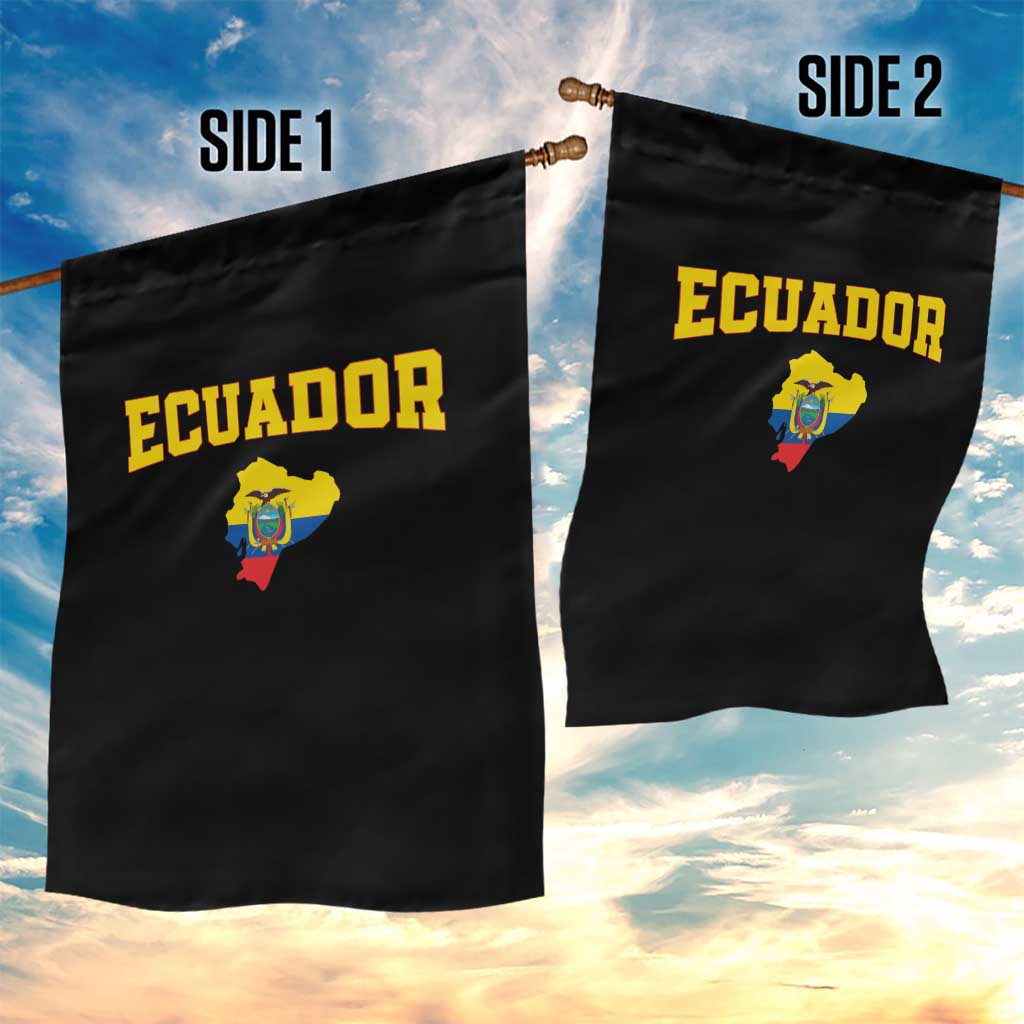 Proud Ecuadorian Map Garden Flag Ecuador Roots Heritage Pride