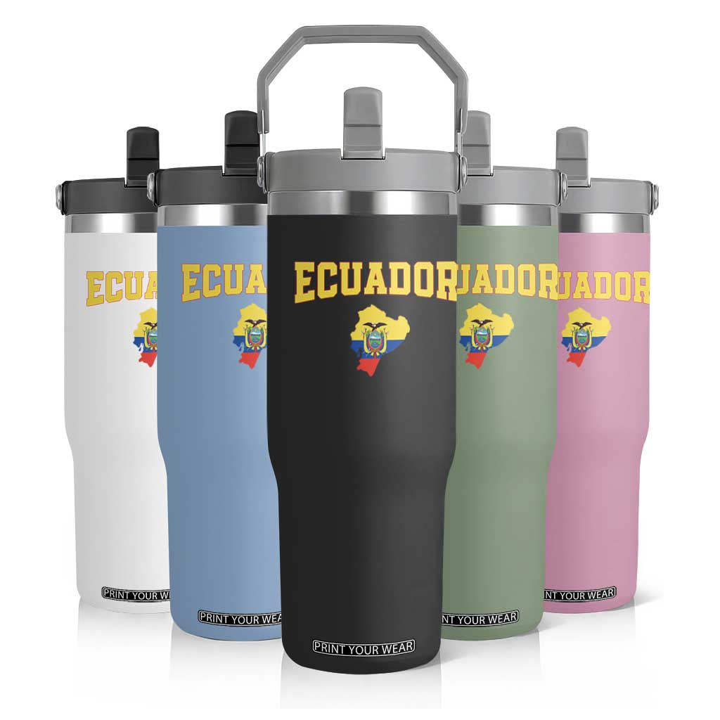Proud Ecuadorian Map Flip Straw Tumbler Ecuador Roots Heritage Pride