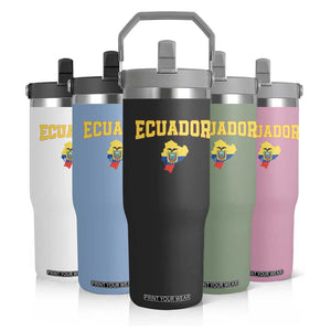 Proud Ecuadorian Map Flip Straw Tumbler Ecuador Roots Heritage Pride