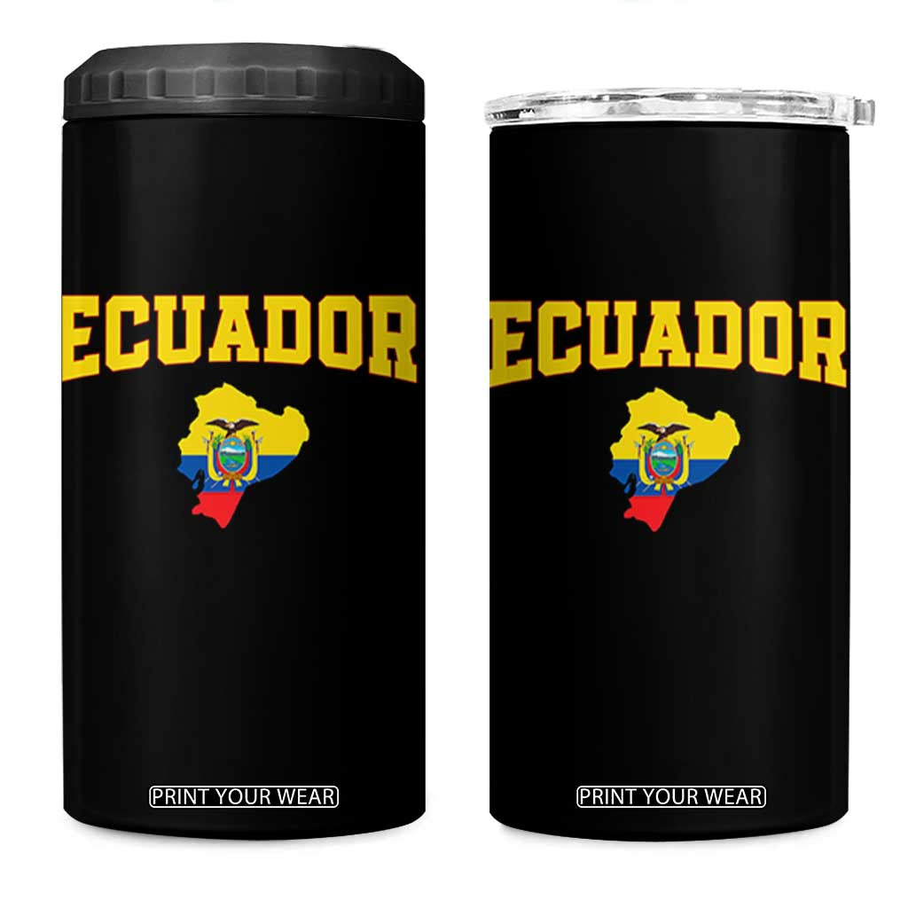 Proud Ecuadorian Map 4 in 1 Can Cooler Tumbler Ecuador Roots Heritage Pride