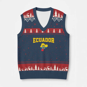 Proud Ecuadorian Map V-Neck Knit Sweater Vest Ecuador Roots Heritage Pride